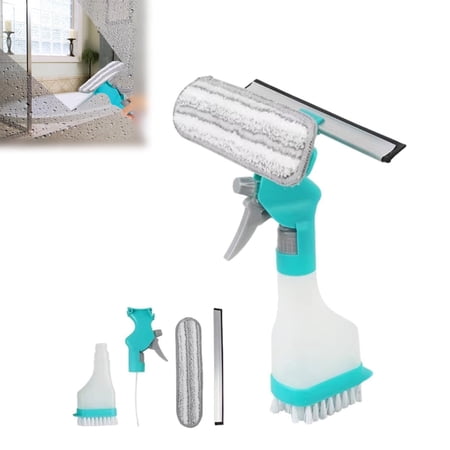 Multifunction Window Cleaner Tool Window Washer Squeegee Kit Mirror Cleaner Tool 4 in 1 Mirror Cleaning Kit for Car Windshield Countertop