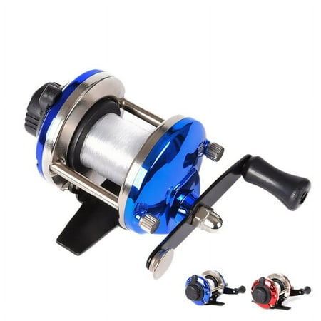 Luxsea Winter Baitcasting Reel Mini Metal Bait Casting Boat Fishing Wheel Roller Coil with 50m/164.04ft Line Wire