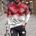 thumbnail image 1 of TIMIFIS T-Shirt pour Homme Classique Incontournable Chemises pour Hommes Hauts Décontractés Col Rond Chandail à Enfiler Manches Longues T-Shirt Hauts Été Vêtements Confortables Vintage T-Shirt à Imprimé Graphique-Redfall, 1 of 5