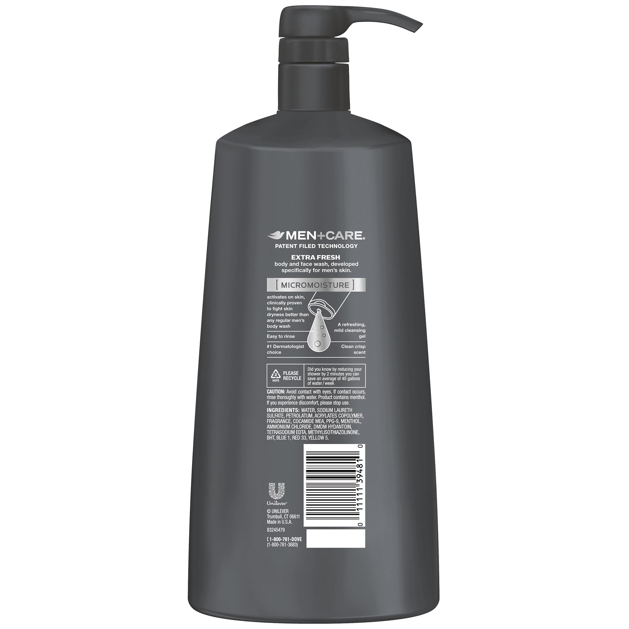 Dove Men+Care Body Wash with Pump Extra Fresh 23.5 oz