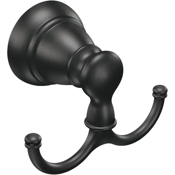 Moen Banbury Double Robe Hook - Matte Black - 1 Piece Bathrobe Hook Matte Black