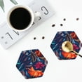 thumbnail image 5 of Disketp Tropical Flower Funny Coasters,4 Pcs Leather Coasters With Holder, Perfect Housewarming Hostess Gifts,Protect Furniture From Water Marks Scratch And Damage, 5 of 9