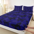 thumbnail image 3 of Feelyou Women Blue Butterfly Bed Sheets, Dreamy Animal King Sheets, Modern Fashion Style Sheet Set, Ultra Soft Bedroom Decor, 4-Piece, 3 of 7