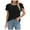 Black, variant on Womens Dressy Casual Tops 2025 Business Work Blouses Summer Shirts Short Sleeve Crew Neck Outfits