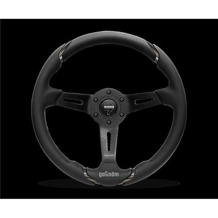 Momo Gotham Steering Wheel 350 mm - Black Leather/Black Spokes