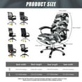 thumbnail image 6 of Renewold Camo Grey Black Office Chair Cover Stretchable Desk Chair Slipcover with Elastic Bottom Removable Anti dust Office Computer Chair Cover for Office Chair, S, 6 of 7