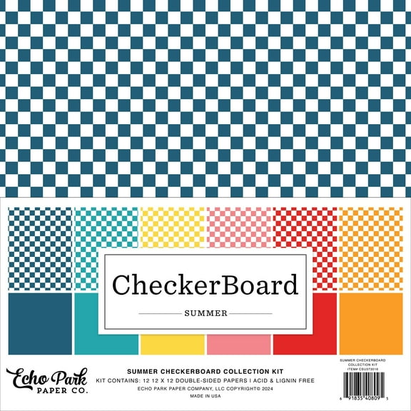 Echo Park Collection Kit 12"x12" - Summer Checkerboard