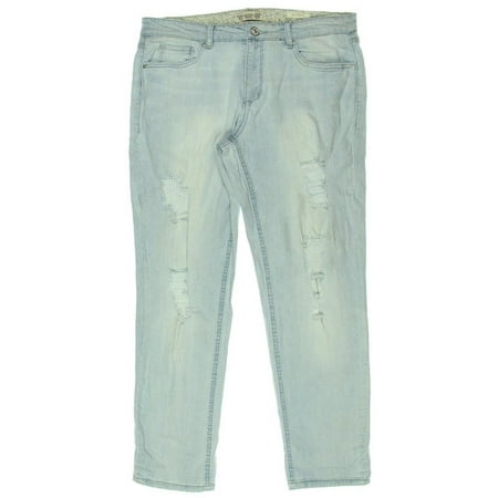 New  6977-2 Vintage America Womens Petites Denim Distressed Boyfriend Jeans 10P