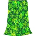 thumbnail image 4 of St. Patrick''s Day Fleece Blanket Green Shamrocks Lightweight Cozy Couch, Sofa, Travel, Lap, Bed Throw Blanket 60" x 80" St. Patrick''s Day Gifts, 4 of 6