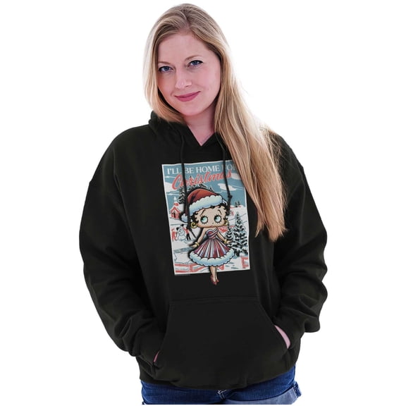 Betty Boop Be Home For Christmas Hoodie Sweatshirt Women Brisco Brands S