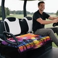 thumbnail image 4 of Bulopur Hawaii Golf Cart Seat Covers Palm Tree Golf Cart Seat Towel Blanket with 4 Front Pockets& Nonskid Bottom Fits for EZGO, Yamaha, Club Car, 4 of 8