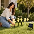thumbnail image 6 of Dmlowu Halloween Solar Lights Outdoor, 5 Pack Waterproof Ground Stake Orange Pumpkin Lights, Spooky Halloween Decorations for Outdoor Garden Lawn, 6 of 6