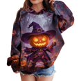 thumbnail image 4 of DJDLJWCJ Boys Halloween Long Sleeve Hoodie Kids Halloween Print Pullover Sweatshirts, Fun Casual Fall Festival Tops Multicolor Size 11, 4 of 5