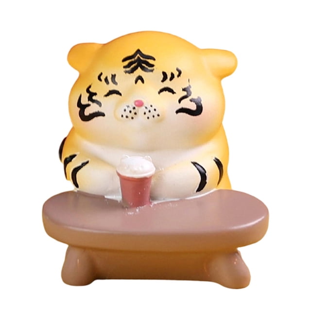 GROWTH TANK Novelty Small Tiger Figurine Resin Crafts Model for Tabletop Home Office Collection D
