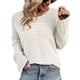 thumbnail image 1 of Suéter de cuello redondo para mujer, Top de punto calado, suéter de manga Dolman, Jersey de punto informal suelto, 1 of 7