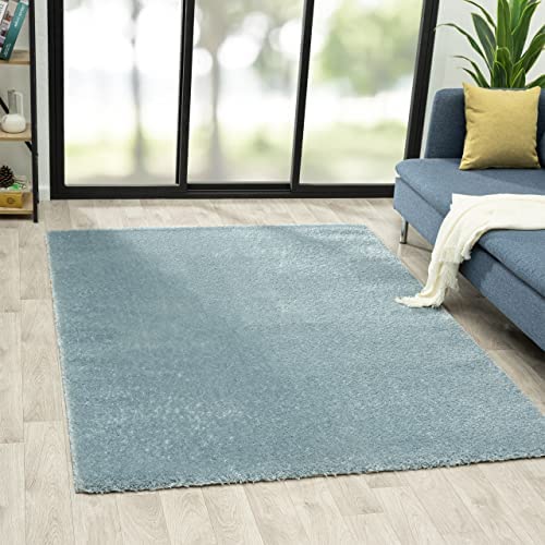 Blue 6X9 Area Rug For Bedroom, Kid’S Room Soft Plush NonShed Carpet