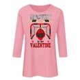 thumbnail image 4 of Craaazy Women's Valentines Clothes Round Neck 3/4 Sleeve Casual Love Heart Printed Tops Gifts, 4 of 5