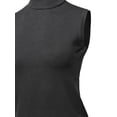 thumbnail image 4 of A2Y Women's Sleeveless Viscose Turtle Neck Sweater Top Charcoal Grey L, 4 of 5