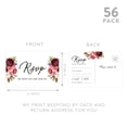 thumbnail image 5 of Koyal Wholesale 56-Pk RSVP Postcards for Wedding Burgundy Florals Cardstock Response Reply Cards, "4 x 6", 5 of 5