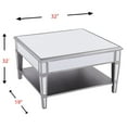 thumbnail image 3 of 29" Silver Mirrored Glass Square Coffee Table, 3 of 8