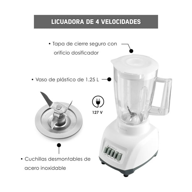 Licuadora Easy Fit De 4 Velocidades 400w Taurus Evan Walmart en linea