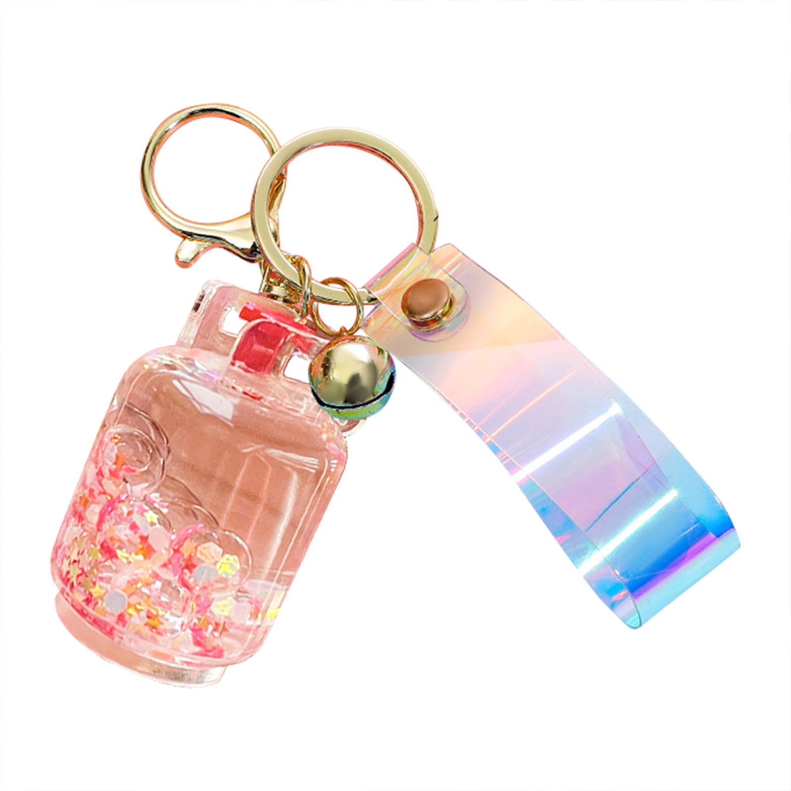 asddcavvf Acrylic Luminous Into Oil Canister Keychain Car Pendant Floating Quicksand Girlfriends Cou