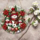 thumbnail image 1 of Letrero circular de madera con diseño de muñeco de nieve navideño para dormitorio, sala de estar, decoración del hogar, adornos navideños, cuadros colgantes., 1 of 6