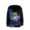 thumbnail image 2 of Xoenoiee Kids Hoodies Hooded Sweater Pull-Over Hoodies Long Sleeve Actiivewear with Kangaroo Pocket for Fall Winter Cosy Playwear, Floral Frog Purple Pattern, L, 2 of 7