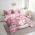 thumbnail image 3 of Castle Fairy Pink Snowman 7-Piece Twin Bedding Sets for Preppy Children Teens,Christmas Tree Snowflake Bedding Comforter Set,Xmas Festival Breathable Sheet Sets,Ultra Soft Home Decor, 3 of 8