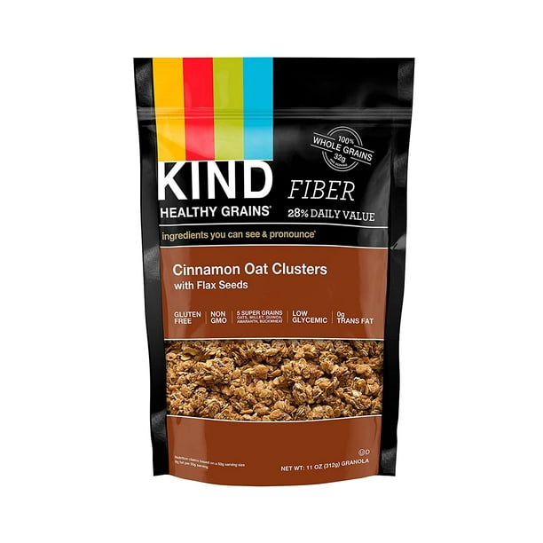 KIND Healthy Grains Granola Clusters, Cinnamon Oat with Flax Seeds