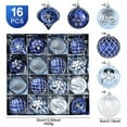 thumbnail image 4 of 3.15" Christmas Balls Ornaments for Xmas Tree, Navy Blue Silver Shatterproof Christmas Tree Decorations Hanging Ball for Holiday Party Decor, 12 PCS, 4 of 10