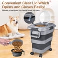 thumbnail image 4 of TIOVERY Dog Food Storage Container, 23-25 lbs Airtight Collapsible Cat & Pet Dry Food Storage bin with Attachable Wheels (Dark Grey), 4 of 10