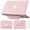Pink, variant on Case for MacBook Air 13 inch 2025 2024 2023 2022 M4 A3240 M3 A3113 M2 A2681 PU Leather Hard Shell Case with Foldable Kickstand & Keyboard Covers & Logo Cutout