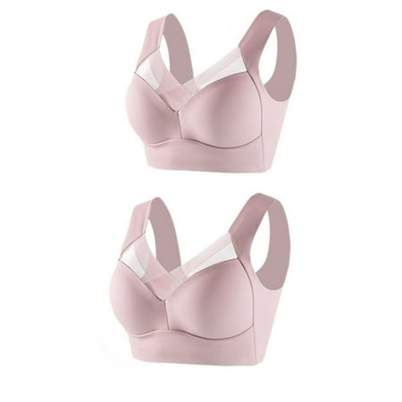Fsqjgq Womens Underwear Bras for Women No Underwire Strapless Backless Bra 2PC Large Strapless Lace Tank Top Underwear Thin Side Fold Side Gather Bra Push Up Bras Removable Cup Push Up Bras Lingerie