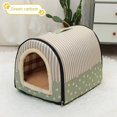 thumbnail image 1 of Pet Bed Dog House Kennel Soft Tent Indoor Enclosed Warm Plush Sleeping Nest Basket with Removable Cushion Travel Dog Accessory ShopWise Round, 1 of 21