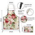thumbnail image 3 of Pioneer Flower Floral Print Pattern Apron-Garden Aprons for Women with Pockets-Cotton Linen Waterproof Kitchen Cooking Gardening Aprons Adjustable for Kitchen,Cooking,BBQ and Salon 33x27 Inch, 3 of 7