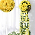 thumbnail image 3 of pstuiky Flores violetas artificiales de simulación, flores decorativas de simulación para colgar en la pared, cestas colgantes, flores de seda, enredaderas, 3 of 3