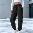 thumbnail image 4 of Mifsaly Womens Jogger Sweatpants Baggy High Waisted Lounge Pants Casual Drawstring Elastic Waist Loose Fit Athletic Joggers with Pockets Black,M, 4 of 7