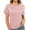 Pink, variant on Dgankt Summer Tops for Women Women's Spring Solid Color Casual Short-sleeved T-shirt Top Short-sleeved Crew Neck Top/shirt