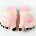 thumbnail image 2 of Silly Big Feet Slippers For Women Men Cute Fluffy Animal Slippers Warm Winter Wear Home Cozy Furry Soft Indoor Kawaii Shoes Pink 39, 2 of 3