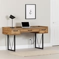 thumbnail image 3 of Pemberly Row Contemporary 59"W Desk with Drawers in Nordik Oak/Brown, 3 of 6