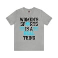 thumbnail image 2 of DJH Apparel | Women's Sports Is A Real Thing Swimming Unisex Tshirt, 2 of 8