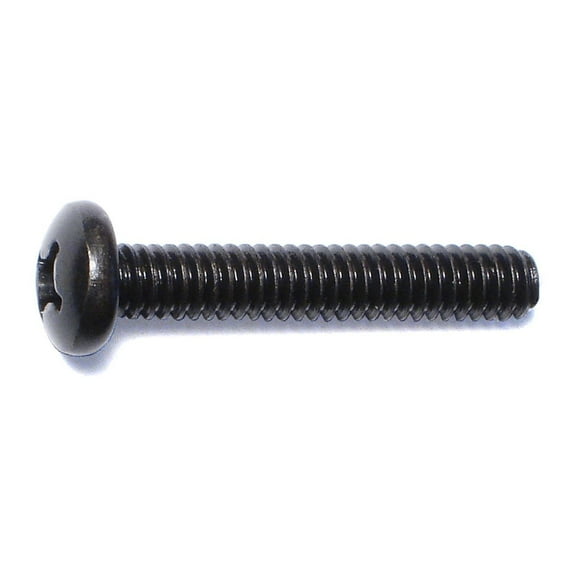 1/4"-20 x 1-1/2" Black Oxide Phillips Pan Head Machine Screws (10 pcs.)