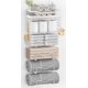thumbnail image 1 of Toalleros para baño, toallero de pared, toallero enrollable o plegado de 6 niveles con estantes flotantes, toallero de baño para baño, toallas de mano, metal, blanco completo, 1 of 8