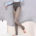 thumbnail image 6 of qolati Women Fleece Lined Tights Fake Translucent High Waist Leggings Thermal Warmth Pantyhose Thick Sheer Legging, 6 of 8