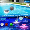 thumbnail image 4 of Flotador solar de cloro para piscina QOLNBY, 2600 mAh, con luces, paquete de 4, 4 of 8