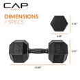 thumbnail image 4 of Mancuerna CAP Barbell de 18 kg recubierta de goma, hexagonal, 4 of 7