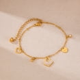 thumbnail image 3 of SKQIT Fashion 18K Gold Plated Stainless Steel Heart Charm Chain Bracelet Adjustable Link Bracelet for Women, 3 of 8