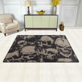 thumbnail image 3 of Dreamtimes Lightweight Soft Area Rugs 31x20 Inch, Retro Skulls Pattern Floor Mat Doormat for for Rooms Entrance Hardwood Floor Living Room 2'7" x 1'8"） Nursery Rugs, 3 of 6