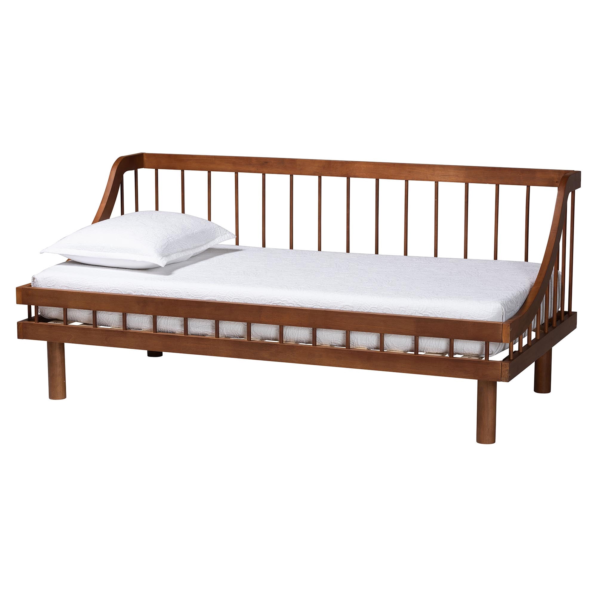 Baxton Studio Helio Mid-Century Daybed, Twin, Walnut Brown